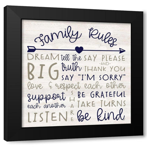 Family Rules III farmhouse Black Modern Wood Framed Art Print with Double Matting by Reed, Tara