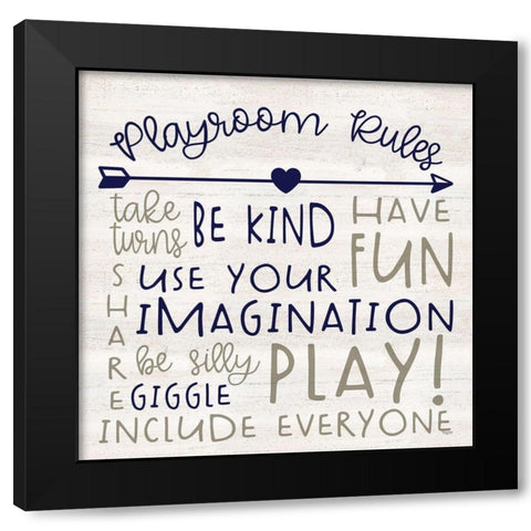 Playroom Rules III Black Modern Wood Framed Art Print with Double Matting by Reed, Tara