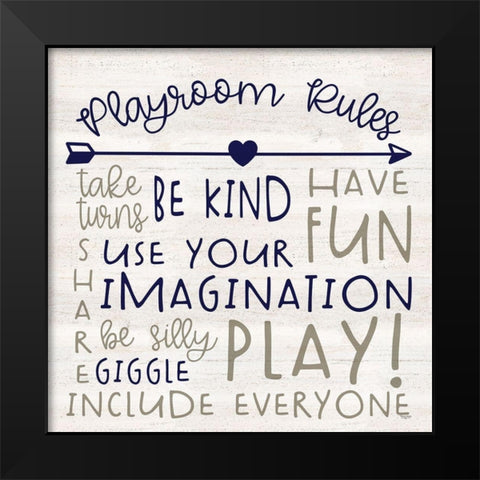 Playroom Rules III Black Modern Wood Framed Art Print by Reed, Tara