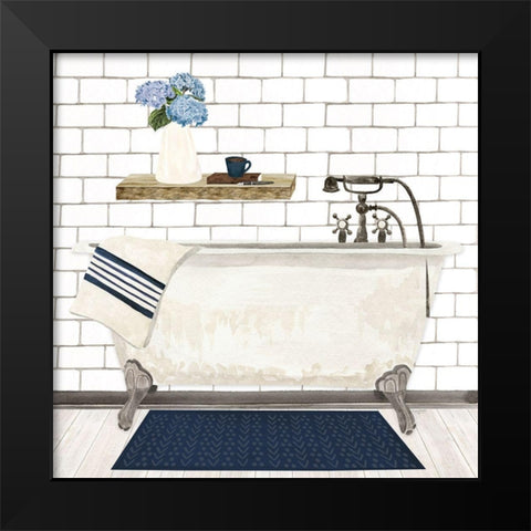 Farmhouse Bath I navy-Tub  Black Modern Wood Framed Art Print by Reed, Tara