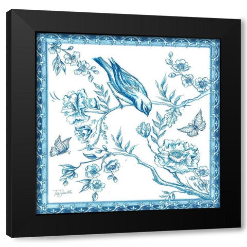 Chinoiserie Tile I Black Modern Wood Framed Art Print by Tre Sorelle Studios