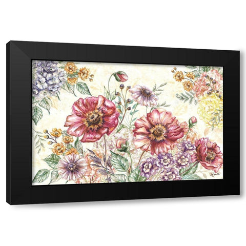 Wildflower Medley Landscape Black Modern Wood Framed Art Print by Tre Sorelle Studios