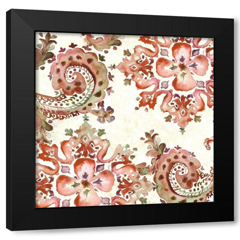 Artisan Medallion Pattern II Black Modern Wood Framed Art Print with Double Matting by Tre Sorelle Studios