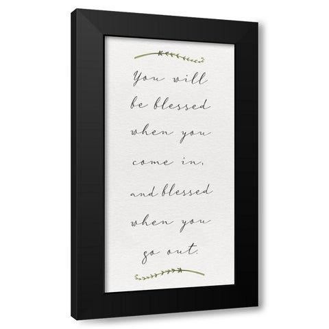 Inspirational Life panel IV-Blessed Black Modern Wood Framed Art Print with Double Matting by HM Design