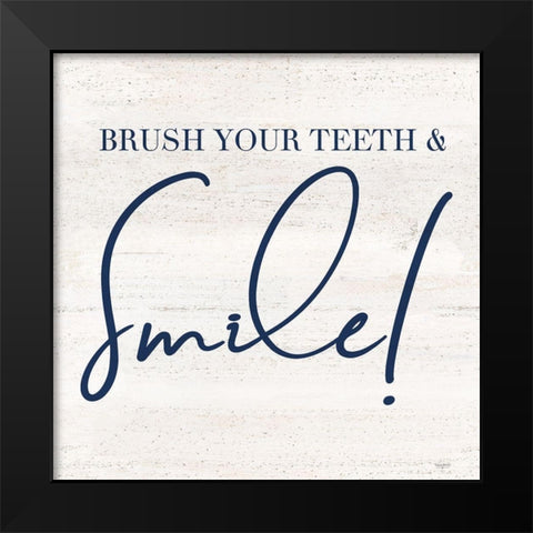 Bathroom Humor IV-Smile Black Modern Wood Framed Art Print by Reed, Tara