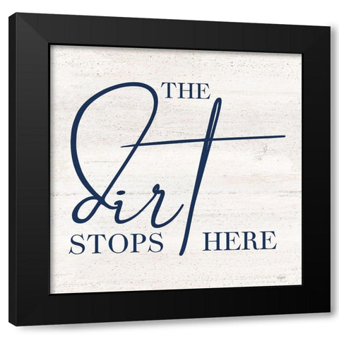 Bathroom Humor V-Stops Here Black Modern Wood Framed Art Print with Double Matting by Reed, Tara