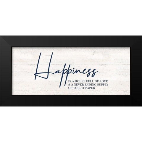 Bathroom Humor panel II-Happiness Black Modern Wood Framed Art Print by Reed, Tara