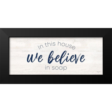 Bathroom Humor panel V-Believe Black Modern Wood Framed Art Print by Reed, Tara