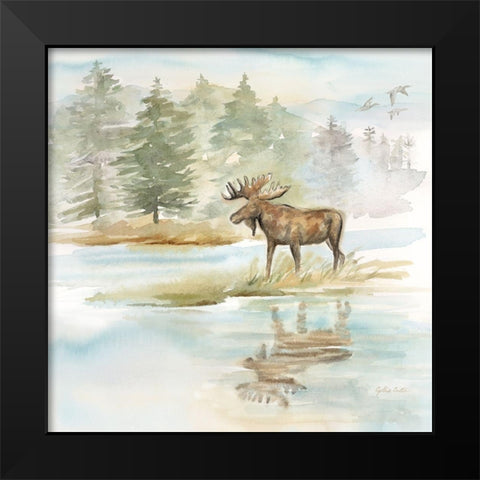 Woodland Reflections II-Moose Black Modern Wood Framed Art Print by Coulter, Cynthia
