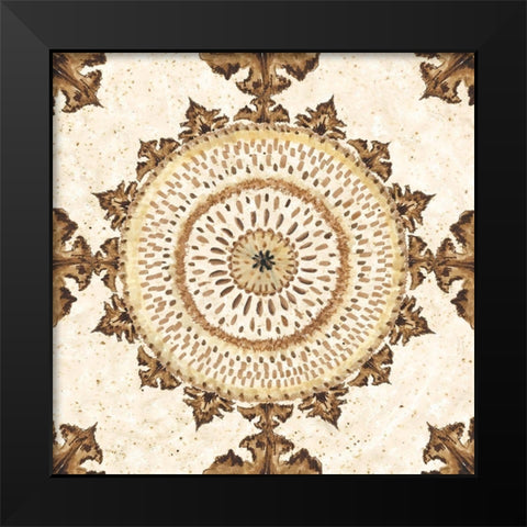 Warm Tribal Texture Medallion I Black Modern Wood Framed Art Print by Tre Sorelle Studios