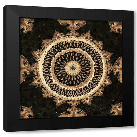 Warm Tribal Texture Medallion II Black Modern Wood Framed Art Print by Tre Sorelle Studios