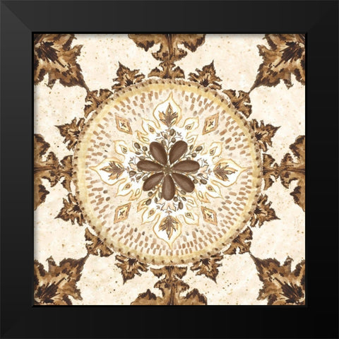 Warm Tribal Texture Medallion IV Black Modern Wood Framed Art Print by Tre Sorelle Studios