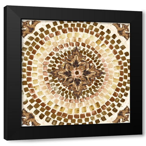 Warm Tribal Texture Mosaic Black Modern Wood Framed Art Print by Tre Sorelle Studios
