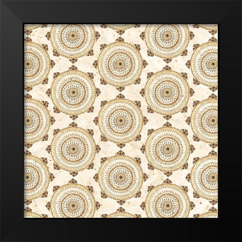 Warm Tribal Texture Medallion repeat I Black Modern Wood Framed Art Print by Tre Sorelle Studios