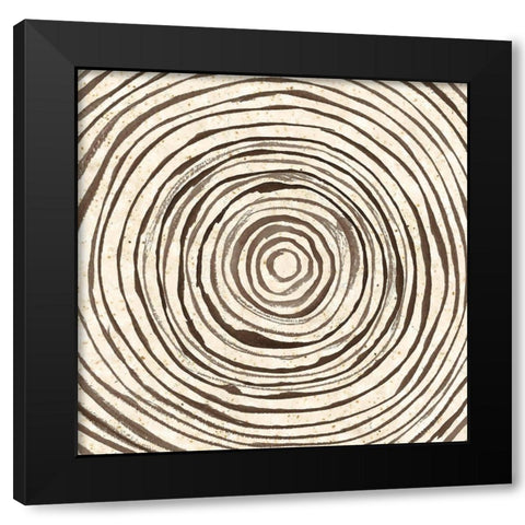 Warm Tribal Texture Spiral I Black Modern Wood Framed Art Print with Double Matting by Tre Sorelle Studios