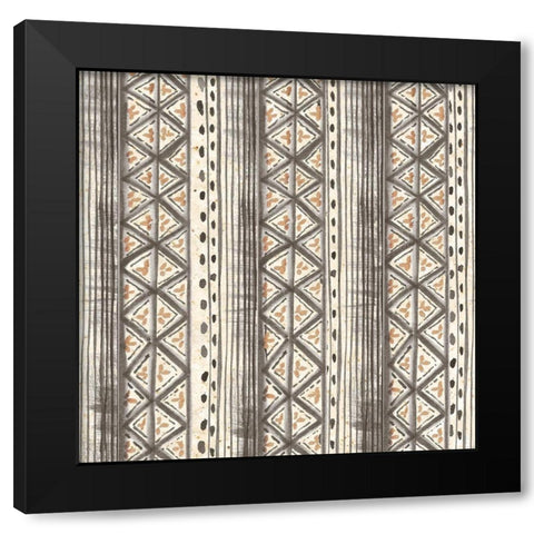 Warm Tribal Texture abstract I Black Modern Wood Framed Art Print with Double Matting by Tre Sorelle Studios