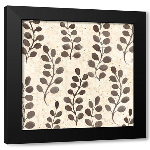 Warm Tribal Texture Botanical Repeat Black Modern Wood Framed Art Print by Tre Sorelle Studios