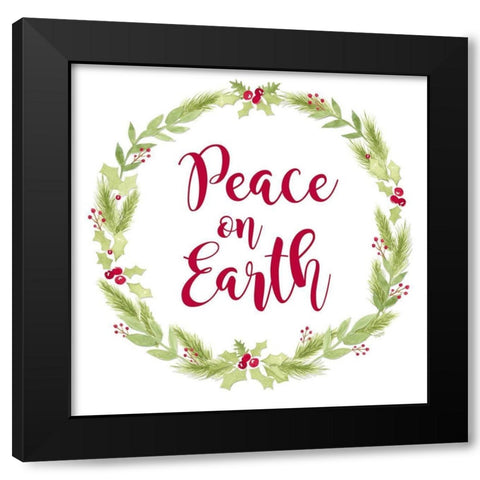 Joyful Christmas-Peace on Earth Black Modern Wood Framed Art Print with Double Matting by Reed, Tara