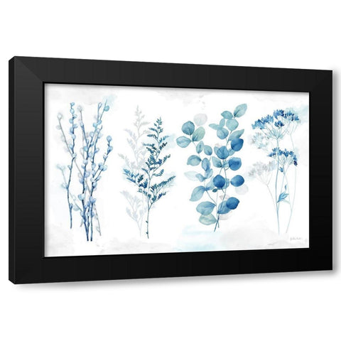 Indigo Botanicals landscape Black Modern Wood Framed Art Print by Coulter, Cynthia