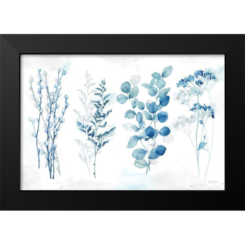 Indigo Botanicals landscape Black Modern Wood Framed Art Print by Coulter, Cynthia