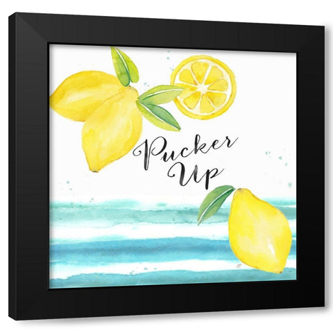 Fresh Fruit Sentiment IV-Lemon Black Modern Wood Framed Art Print by Coulter, Cynthia