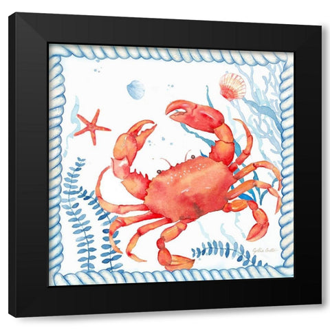 Nautical Sea Life I-Crab Black Modern Wood Framed Art Print by Coulter, Cynthia