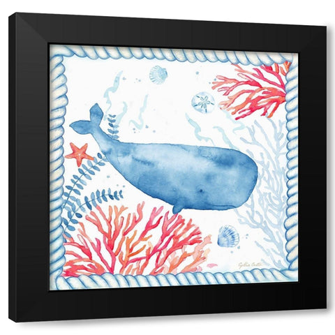 Nautical Sea Life II-Whale Black Modern Wood Framed Art Print by Coulter, Cynthia