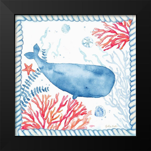 Nautical Sea Life II-Whale Black Modern Wood Framed Art Print by Coulter, Cynthia