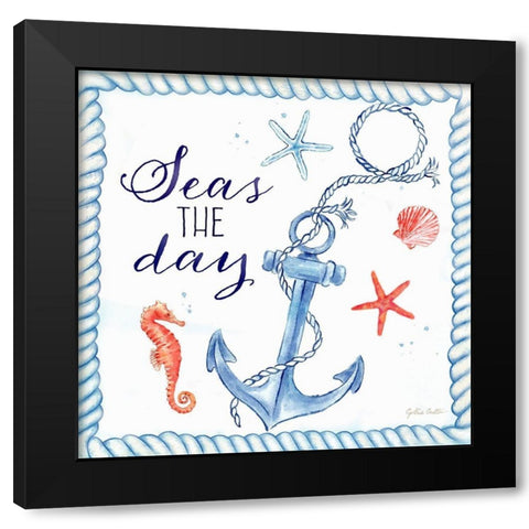 Nautical Sea Life III-Anchor Black Modern Wood Framed Art Print with Double Matting by Coulter, Cynthia