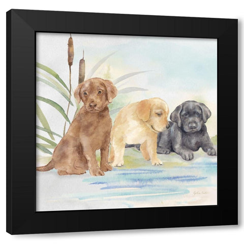 Woodland Dogs III Black Modern Wood Framed Art Print with Double Matting by Coulter, Cynthia