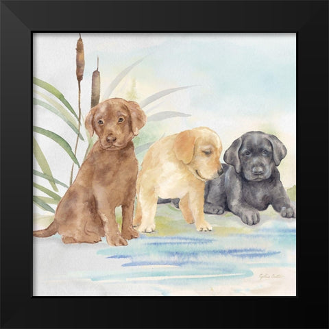 Woodland Dogs III Black Modern Wood Framed Art Print by Coulter, Cynthia