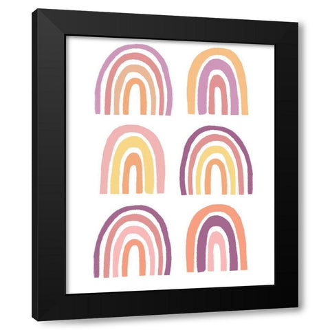 Rainbow Sentiment I Black Modern Wood Framed Art Print with Double Matting by HM Design