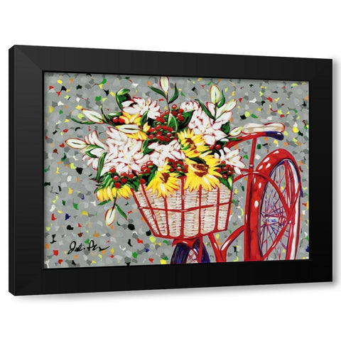 Bicycle Bouquet Black Modern Wood Framed Art Print with Double Matting by Augustine, Jodi
