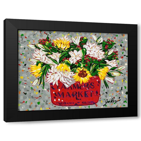 Country Florals Black Modern Wood Framed Art Print with Double Matting by Augustine, Jodi