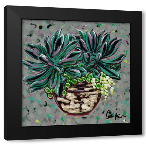 Succulent Pot I Black Modern Wood Framed Art Print with Double Matting by Augustine, Jodi