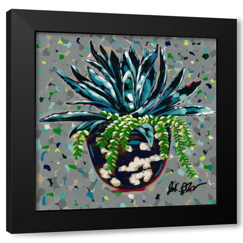 Succulent Pot II Black Modern Wood Framed Art Print with Double Matting by Augustine, Jodi