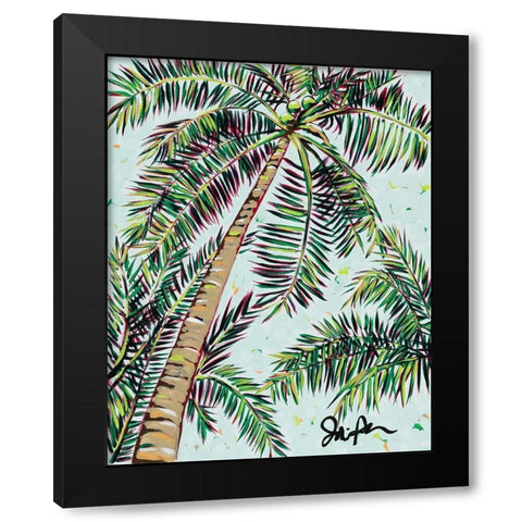 Palmtop II Black Modern Wood Framed Art Print with Double Matting by Augustine, Jodi