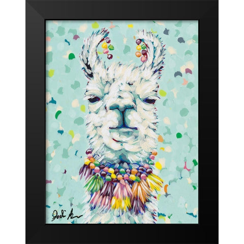 Drama Llama I Black Modern Wood Framed Art Print by Augustine, Jodi
