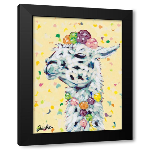 Drama Llama III Black Modern Wood Framed Art Print by Augustine, Jodi