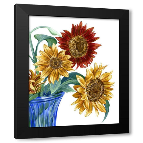 China Sunflowers I Black Modern Wood Framed Art Print with Double Matting by Wilson, Kelsey