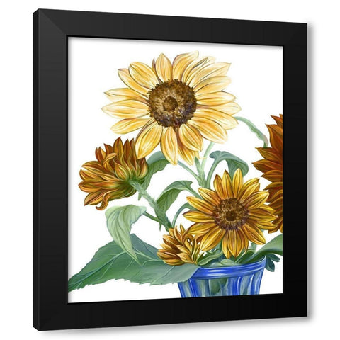 China Sunflowers II Black Modern Wood Framed Art Print by Wilson, Kelsey