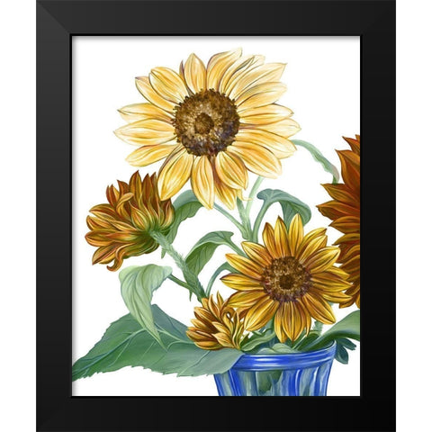 China Sunflowers II Black Modern Wood Framed Art Print by Wilson, Kelsey