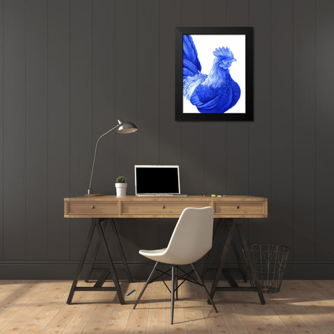 Blue Rooster I Black Modern Wood Framed Art Print by Wilson, Kelsey