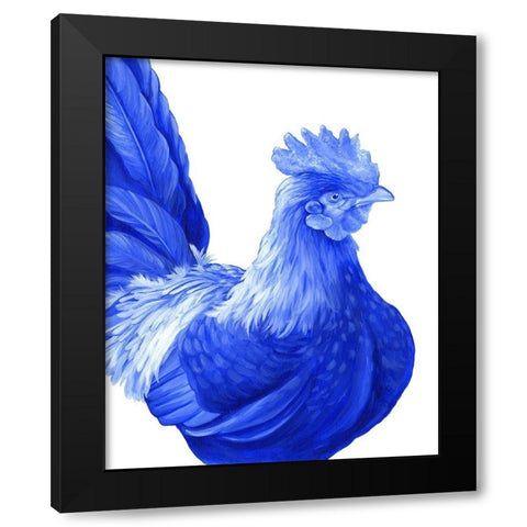Blue Rooster I Black Modern Wood Framed Art Print by Wilson, Kelsey