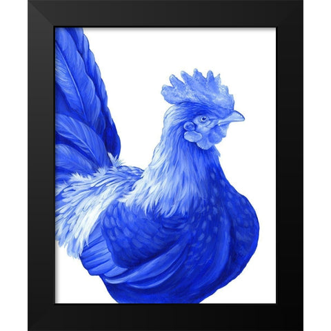 Blue Rooster I Black Modern Wood Framed Art Print by Wilson, Kelsey