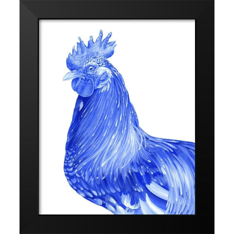Blue Rooster II Black Modern Wood Framed Art Print by Wilson, Kelsey