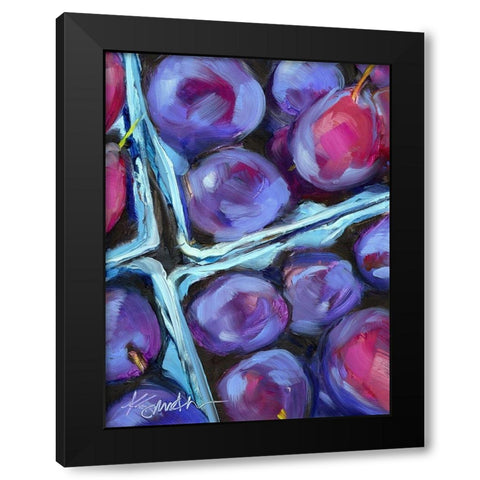 Blueberry Carton Black Modern Wood Framed Art Print with Double Matting by Smith, Kim