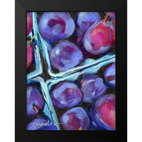 Blueberry Carton Black Modern Wood Framed Art Print by Smith, Kim