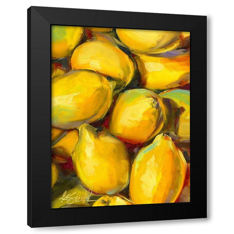 Fresh Lemons Black Modern Wood Framed Art Print by Smith, Kim