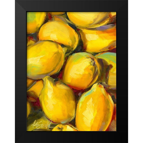 Fresh Lemons Black Modern Wood Framed Art Print by Smith, Kim